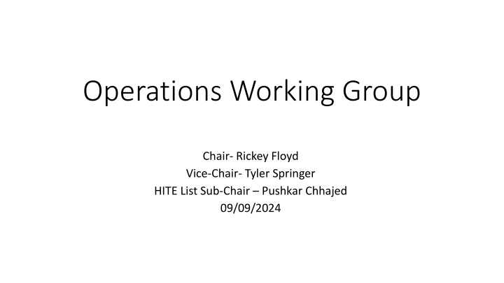 operations working group
