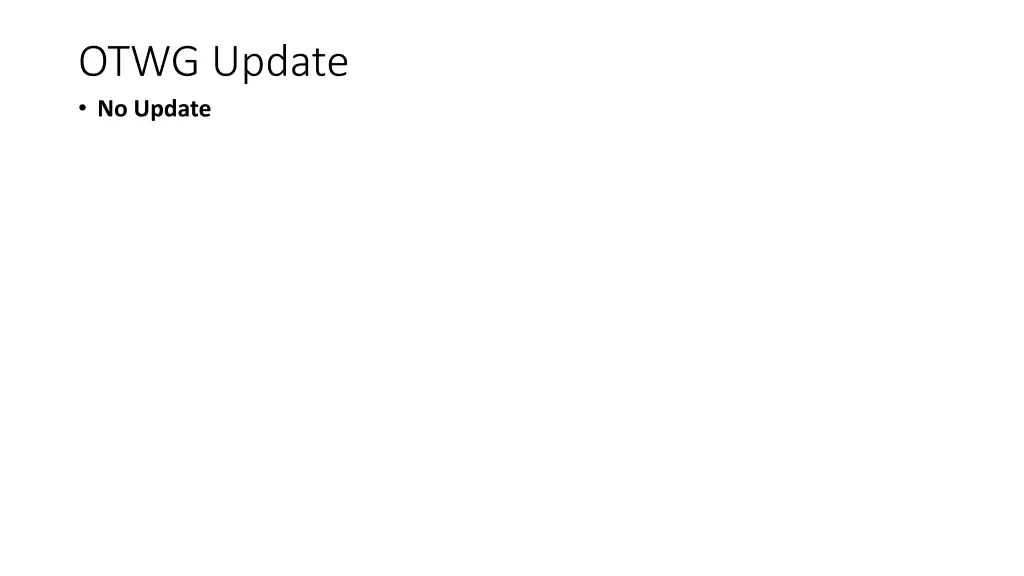 otwg update no update
