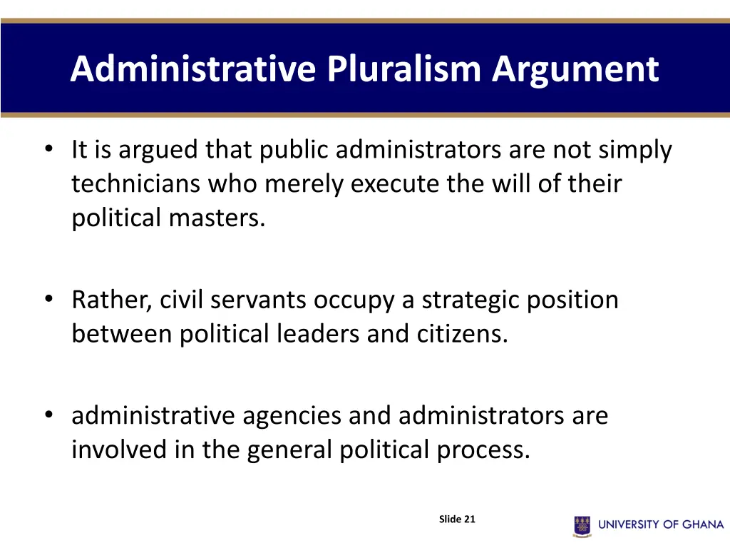 administrative pluralism argument