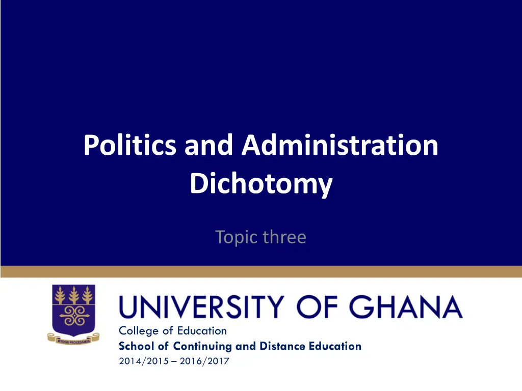 politics and administration dichotomy