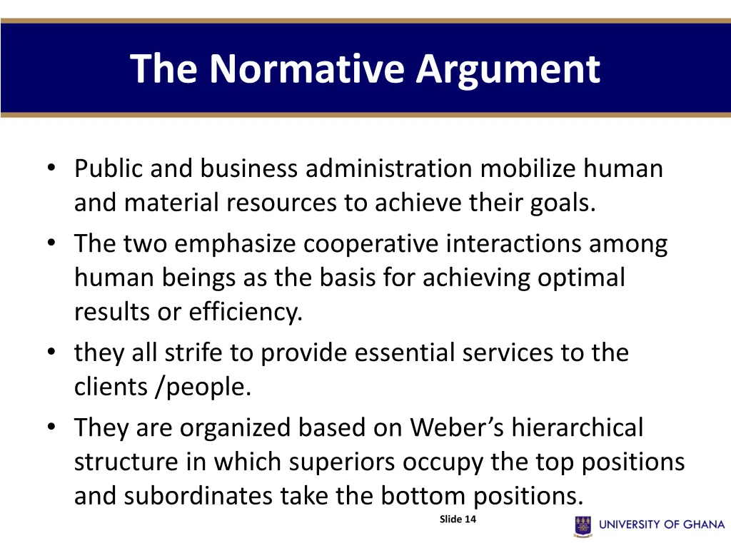 the normative argument
