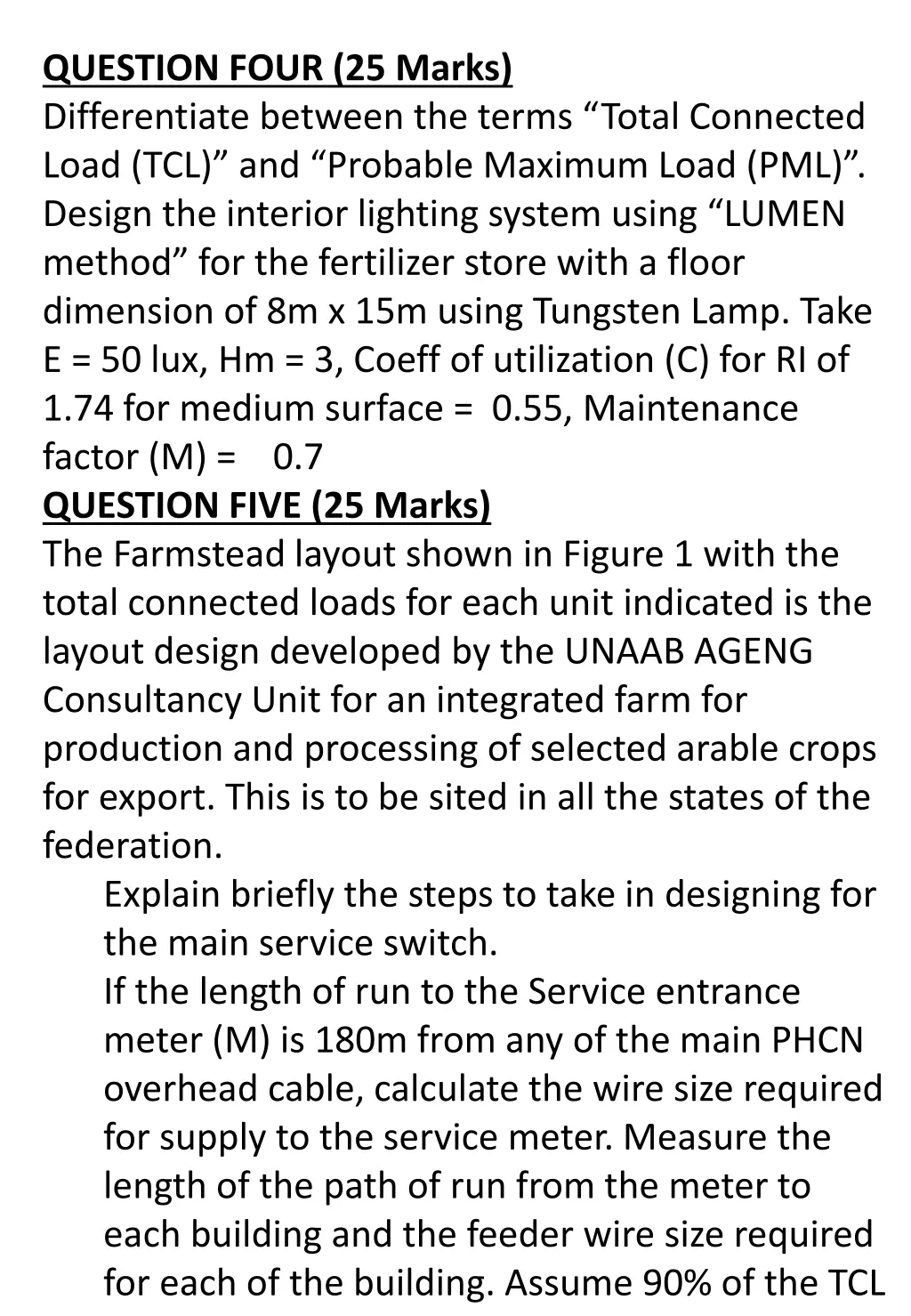 question four 25 marks differentiate between