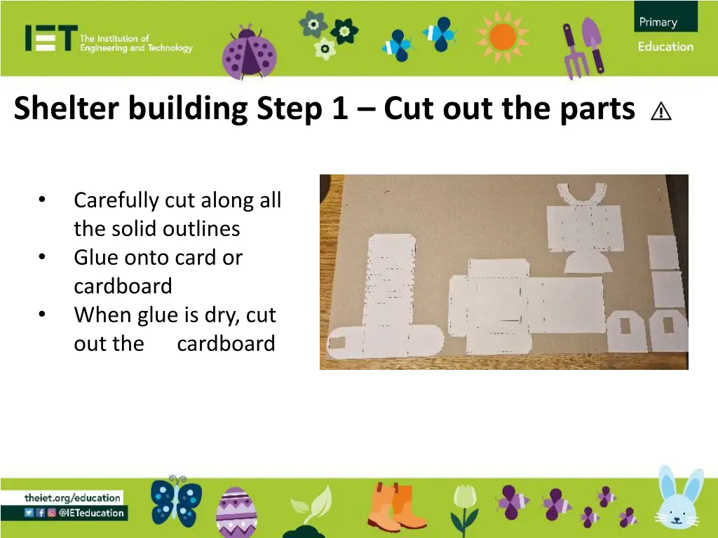 shelter building step 1 cut out the parts