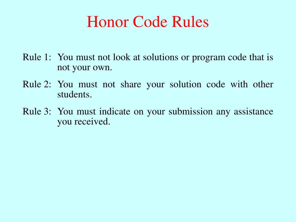 honor code rules