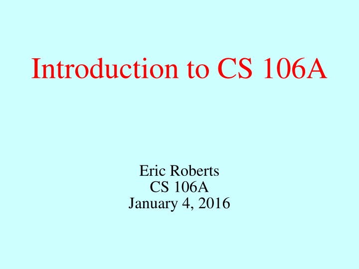 introduction to cs 106a