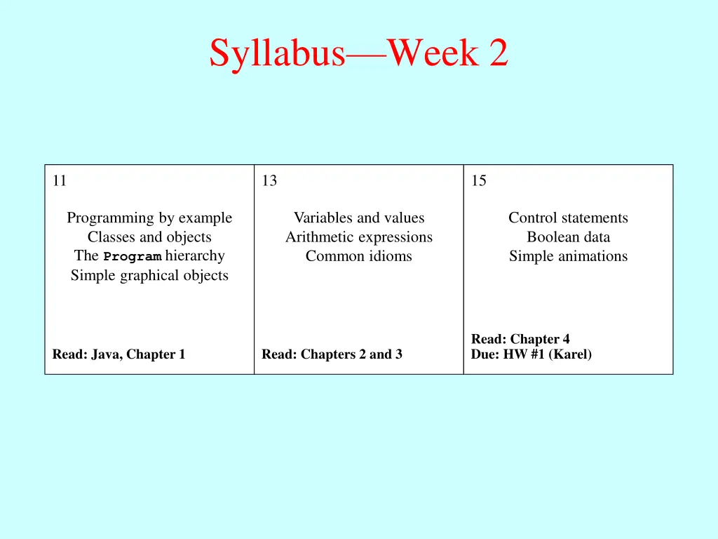 syllabus week 2