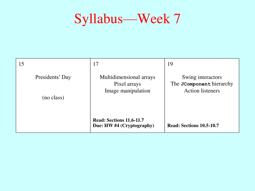 syllabus week 7