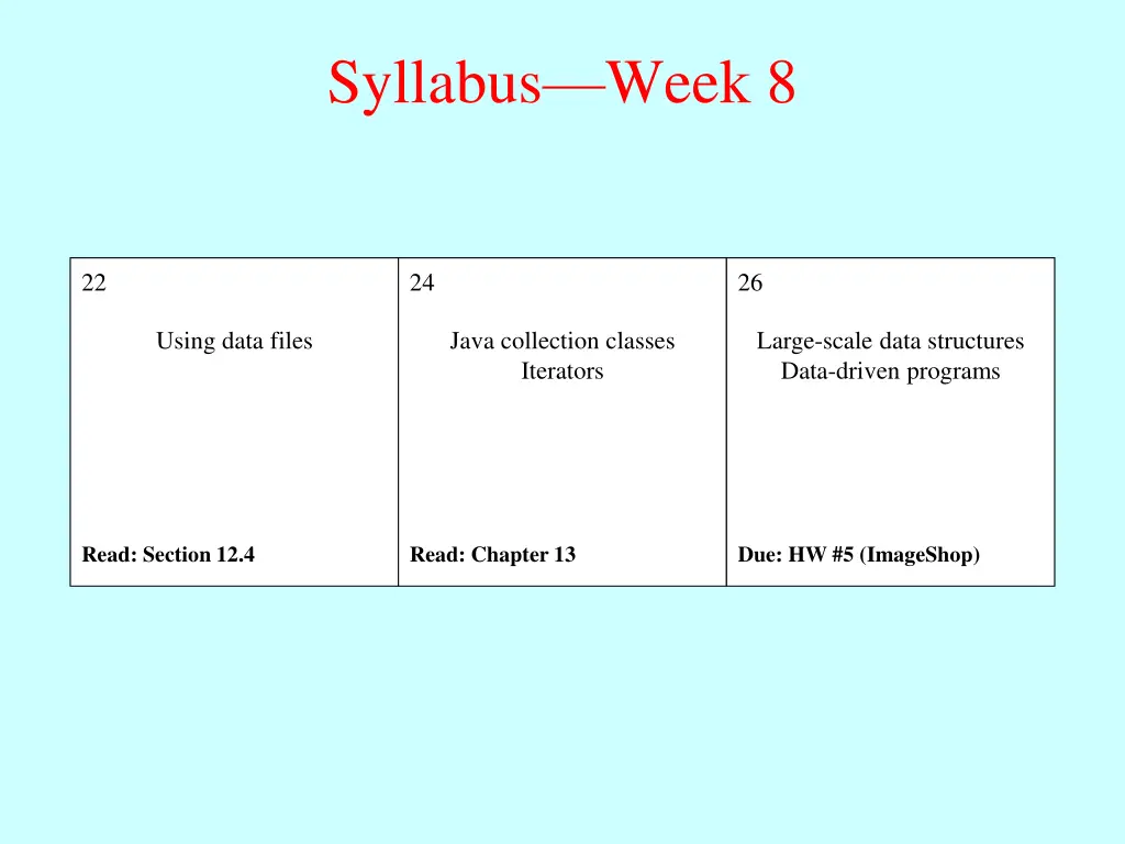syllabus week 8