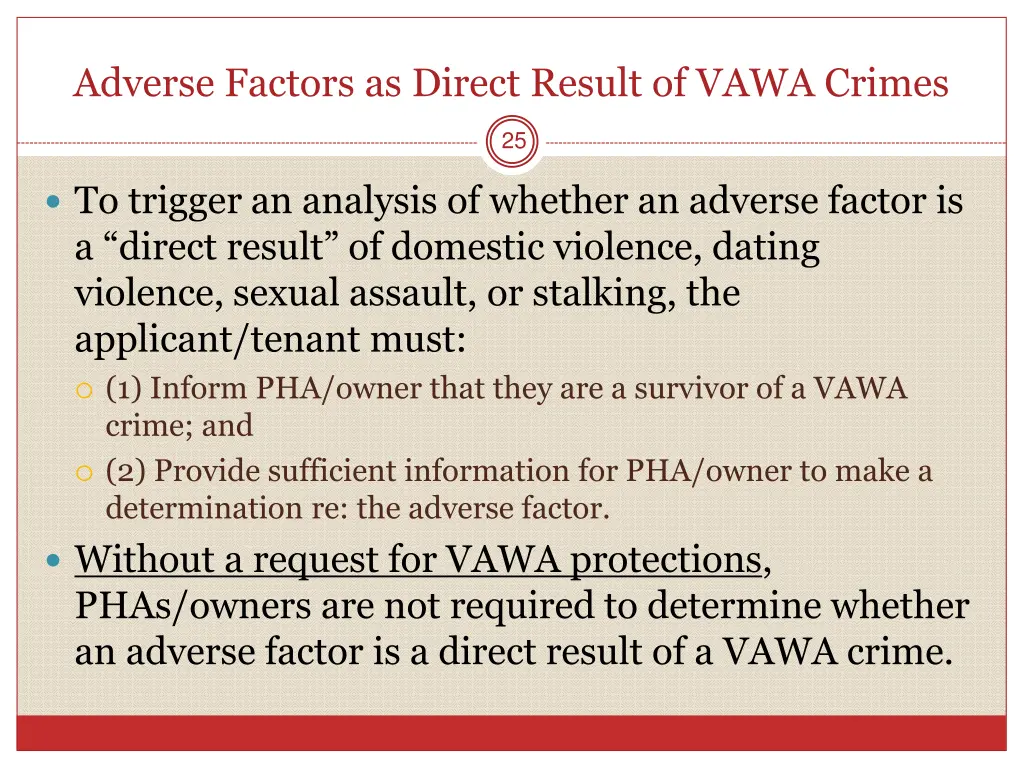 adverse factors as direct result of vawa crimes