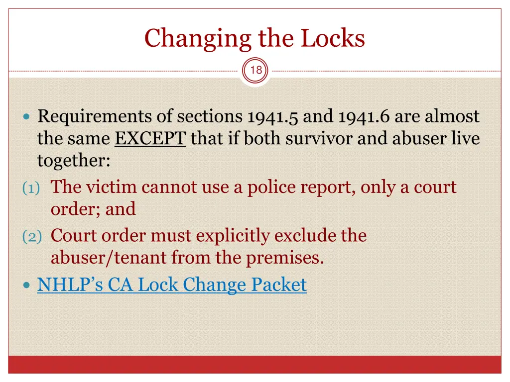changing the locks 1