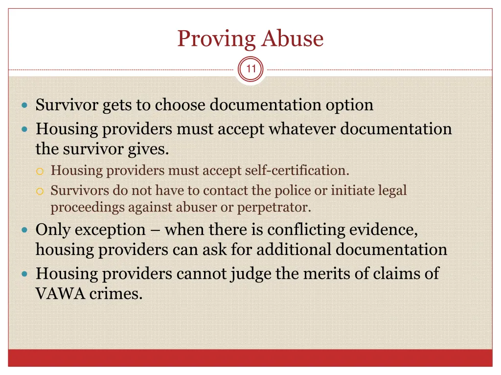 proving abuse