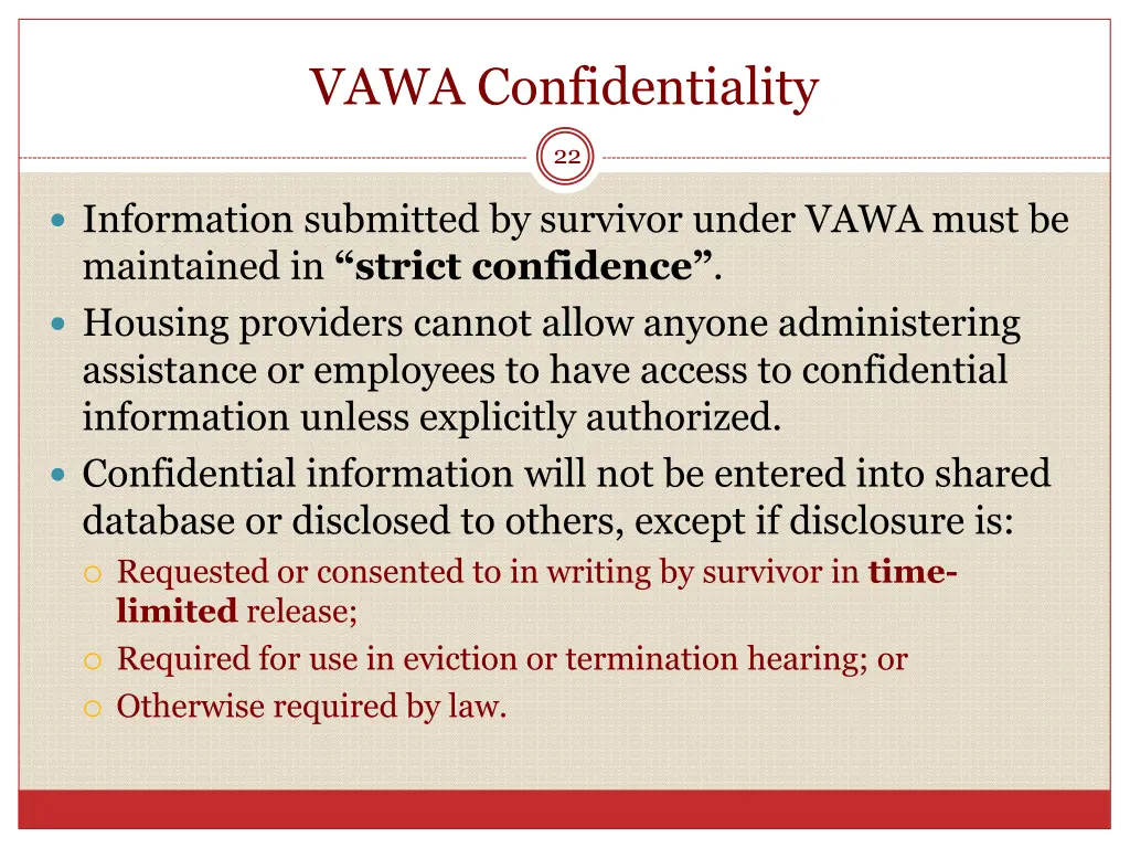 vawa confidentiality