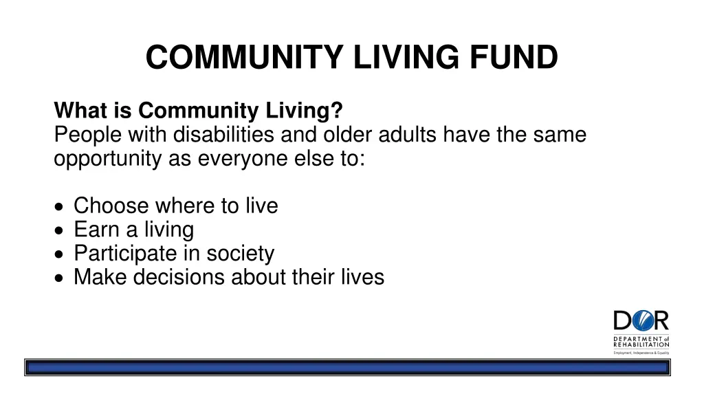 community living fund 8