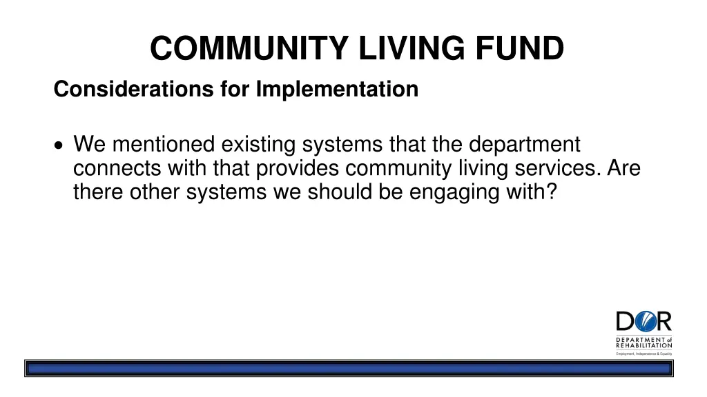 community living fund considerations 3