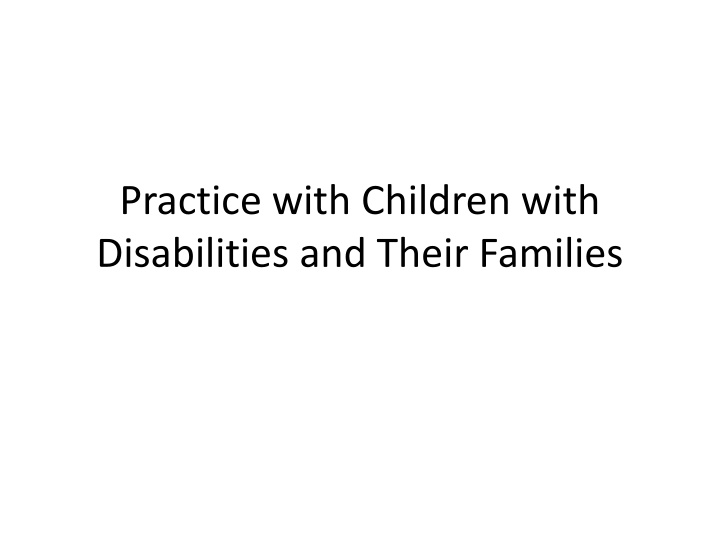 practice with children with disabilities