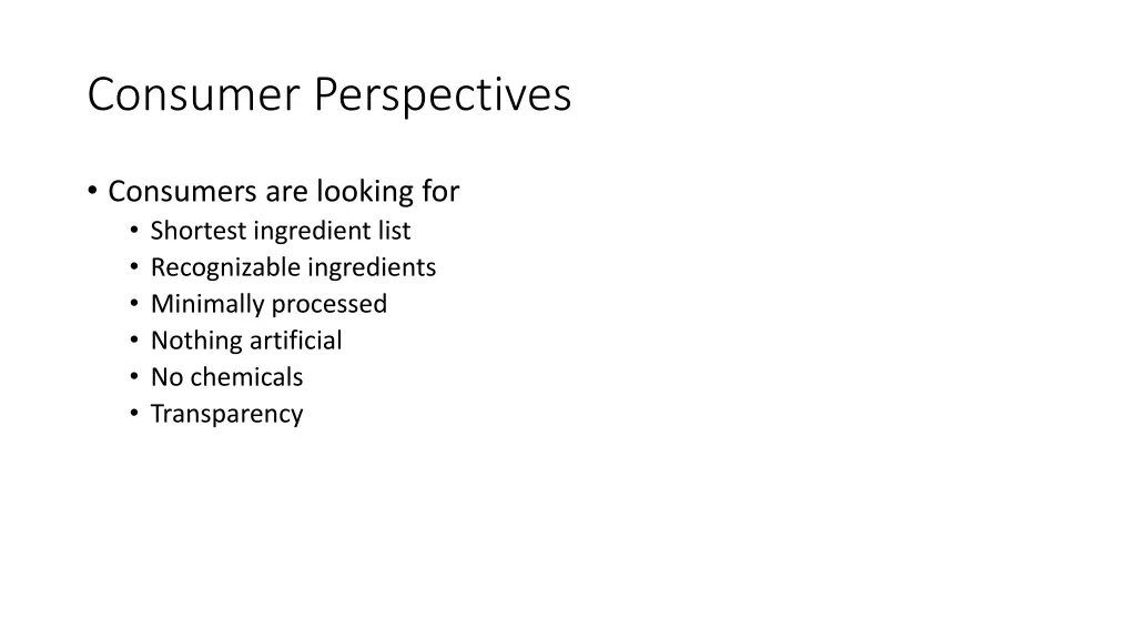 consumer perspectives