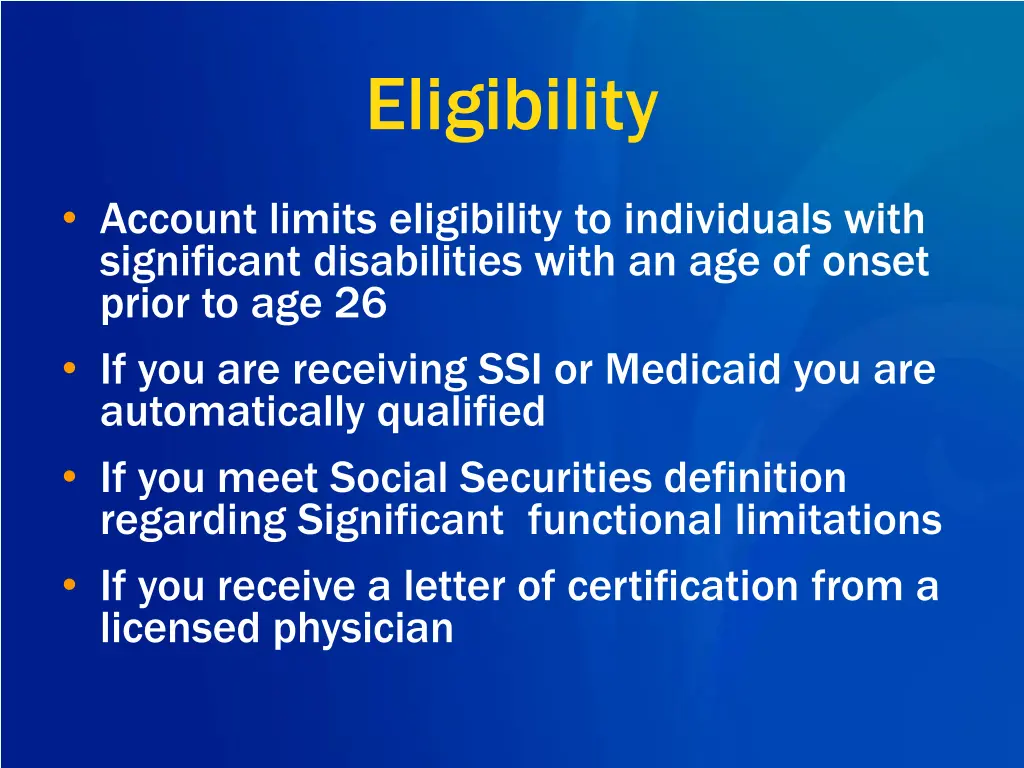 eligibility