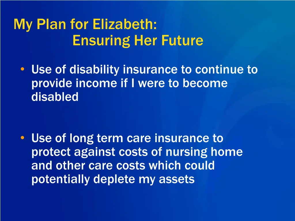 my plan for elizabeth ensuring her future 2