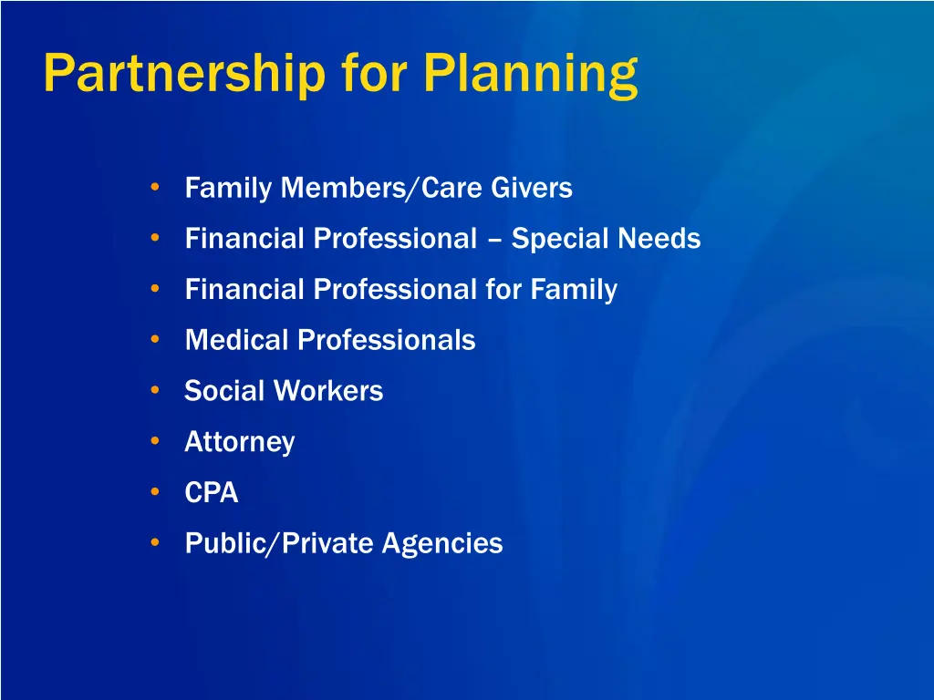 partnership for planning