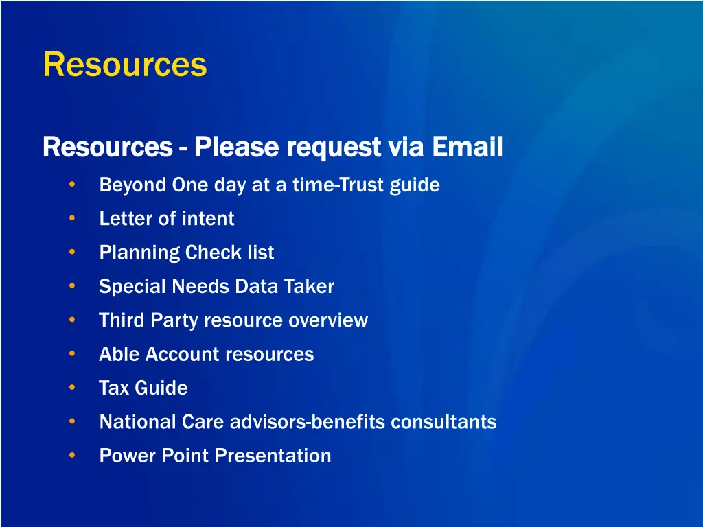resources