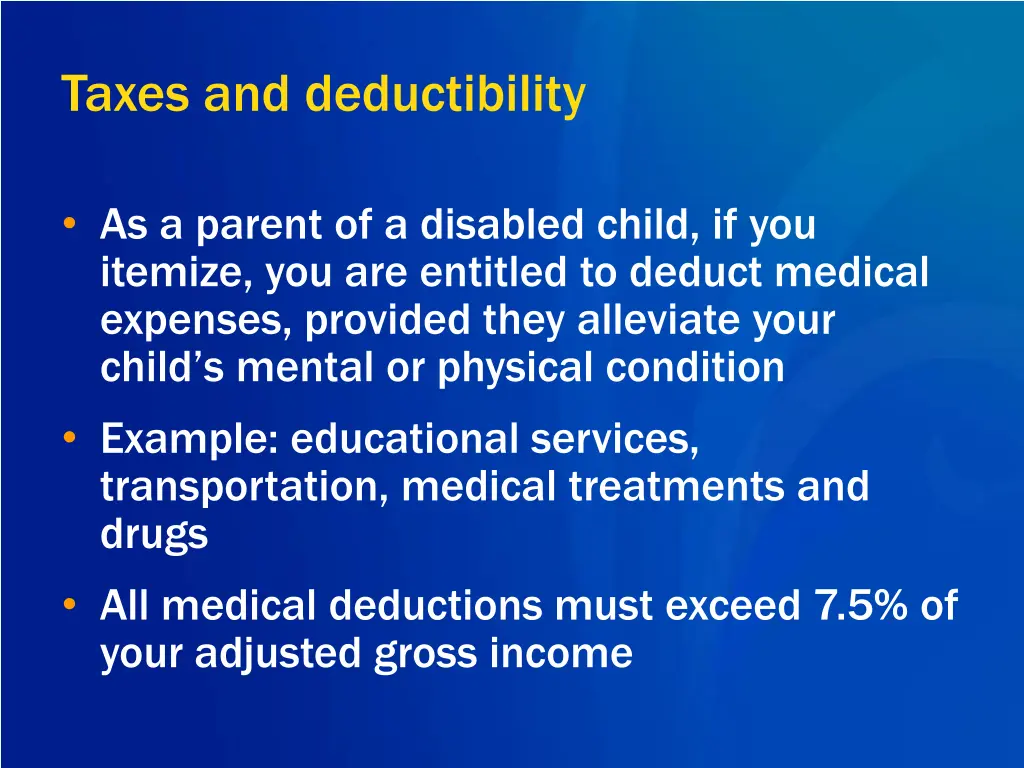 taxes and deductibility