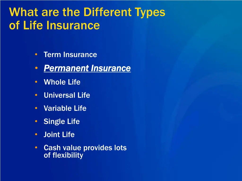 what are the different types of life insurance