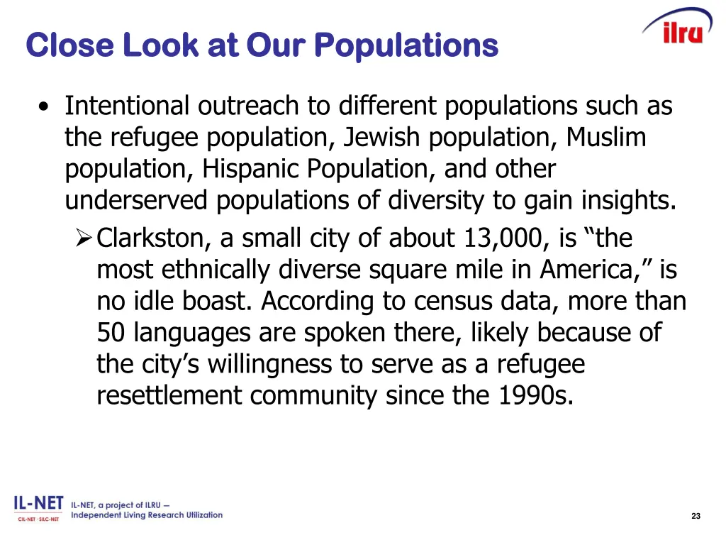 close look at our populations close look