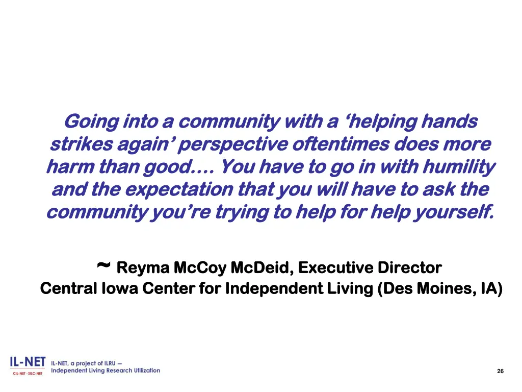 going into a community with a helping hands going