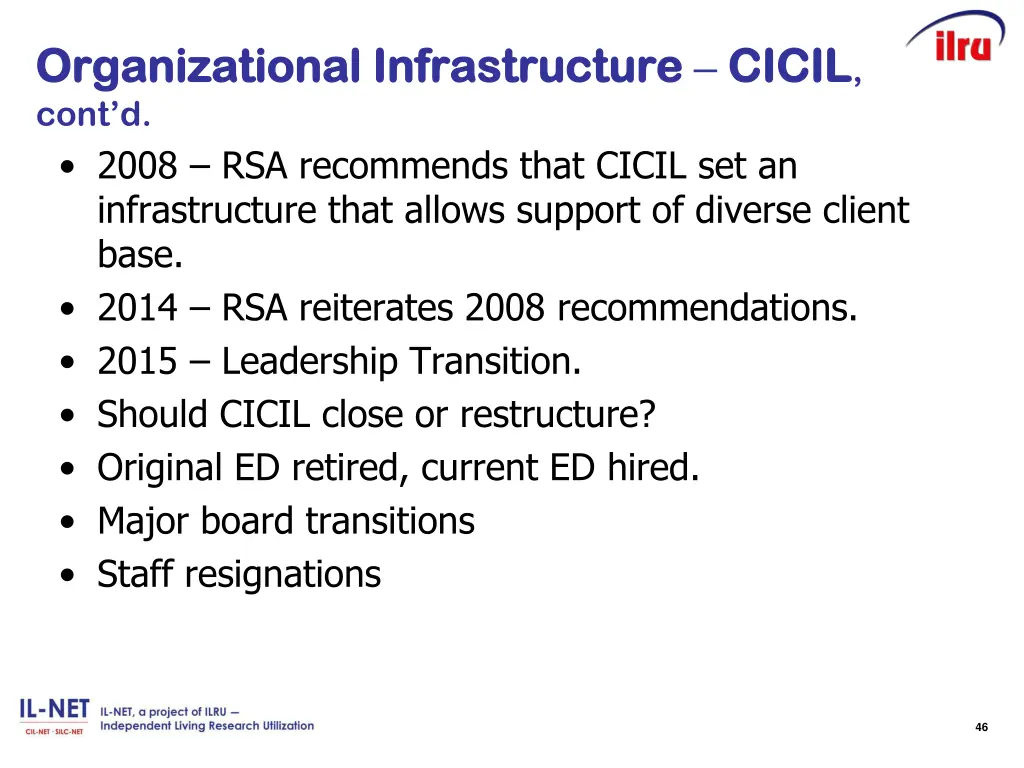 organizational organizational infrastructure cont