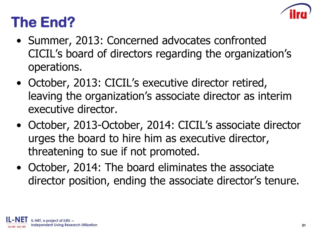 the end the end summer 2013 concerned advocates