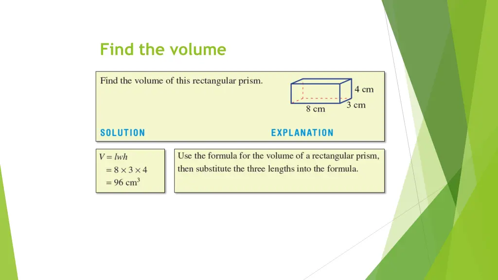 find the volume