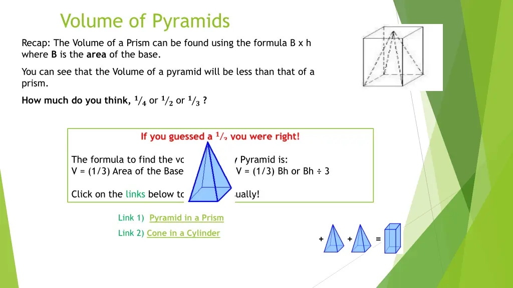 volume of pyramids