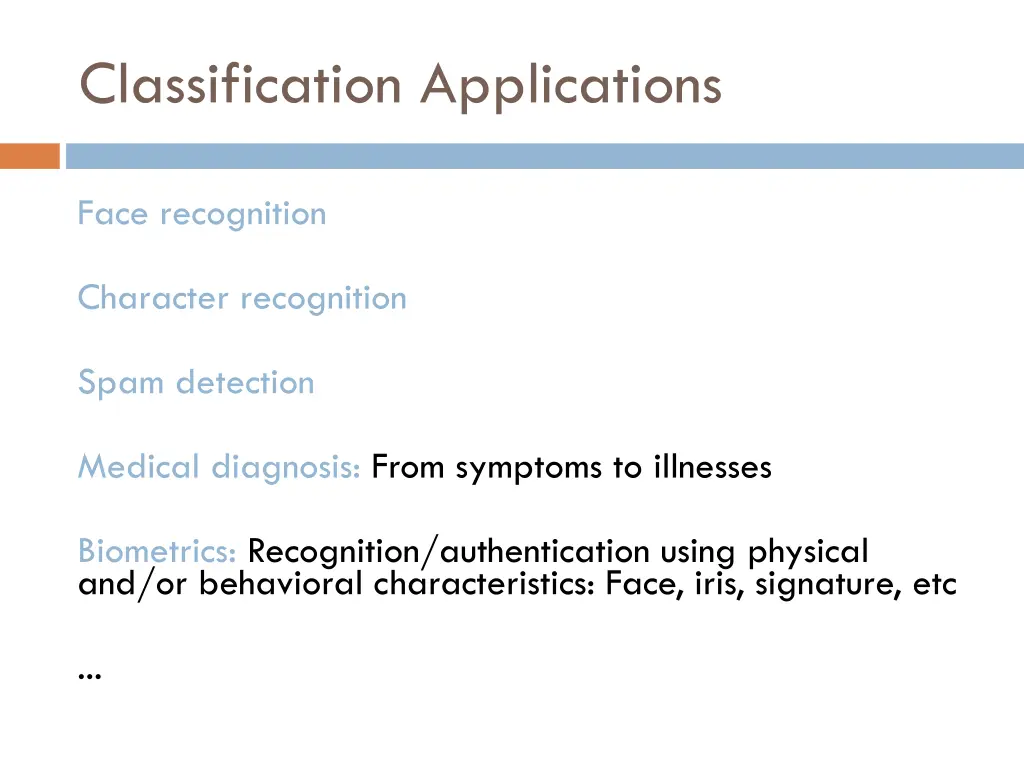 classification applications