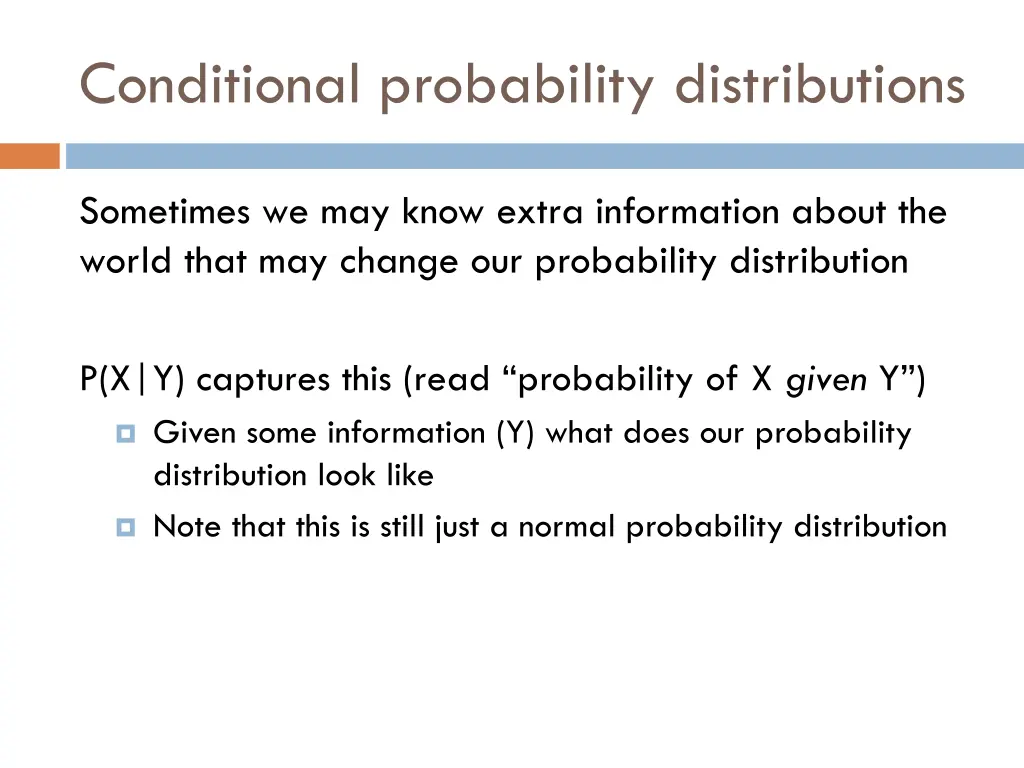 conditional probability distributions