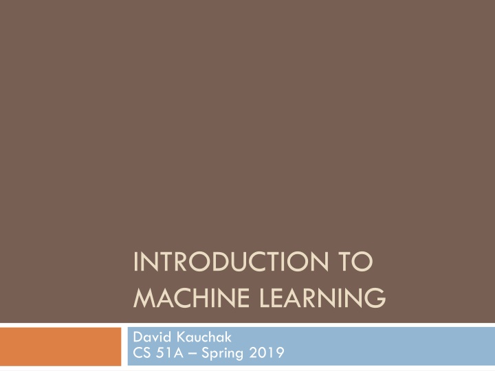 introduction to machine learning