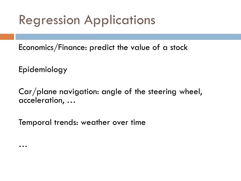 regression applications