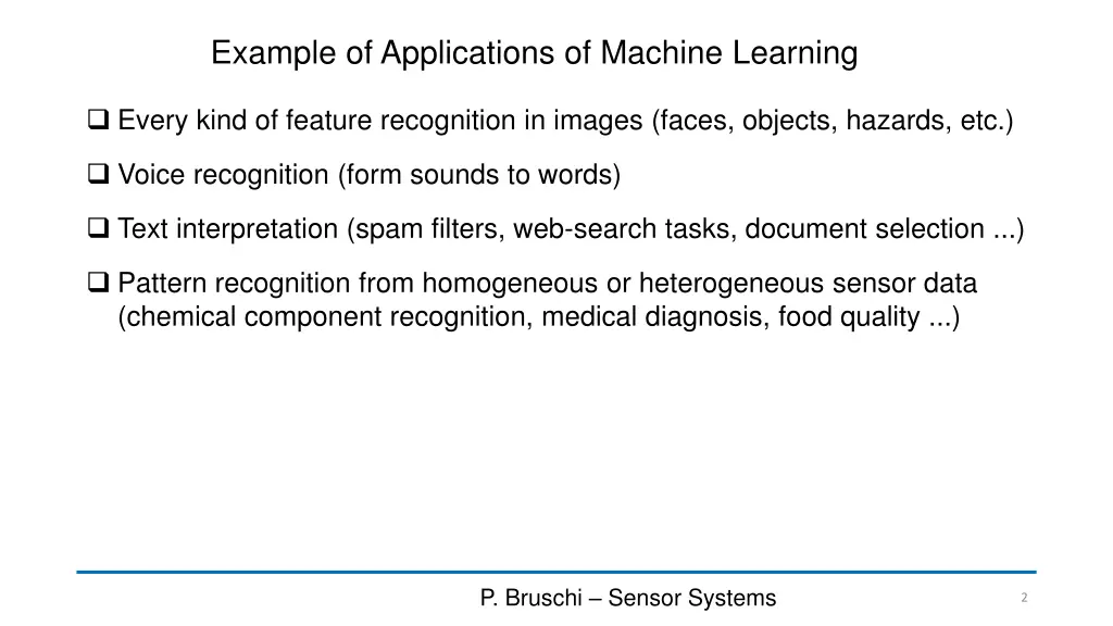 example of applications of machine learning