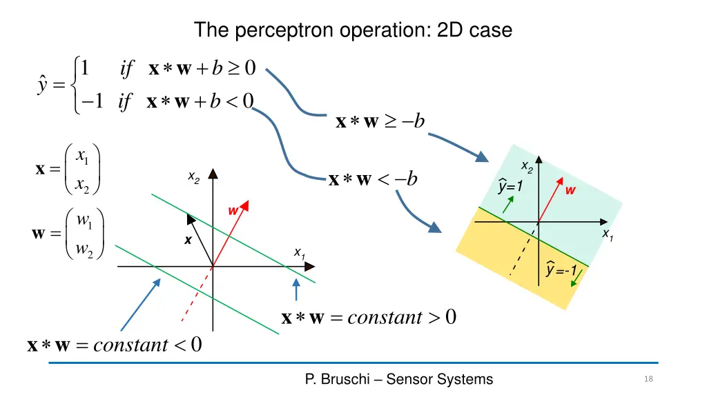 the perceptron operation 2d case