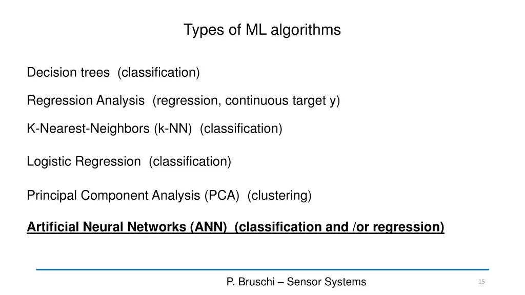 types of ml algorithms