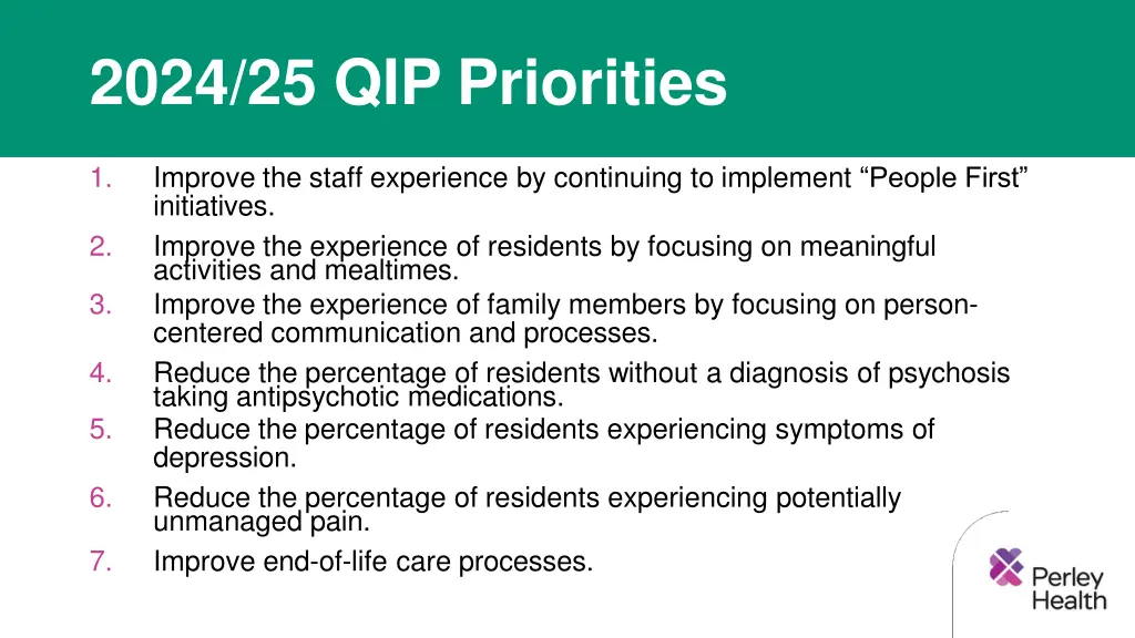 2024 25 qip priorities