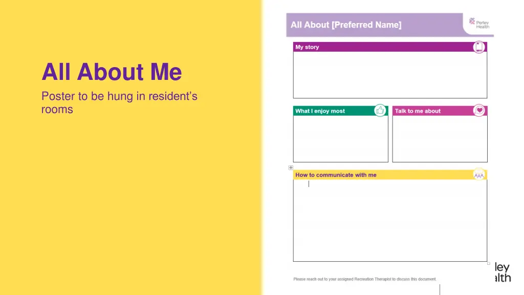 all about me poster to be hung in resident s rooms