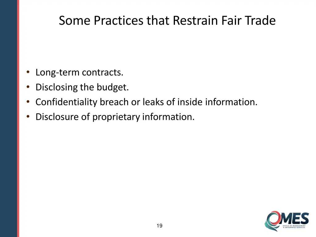 some practices that restrain fair trade 2
