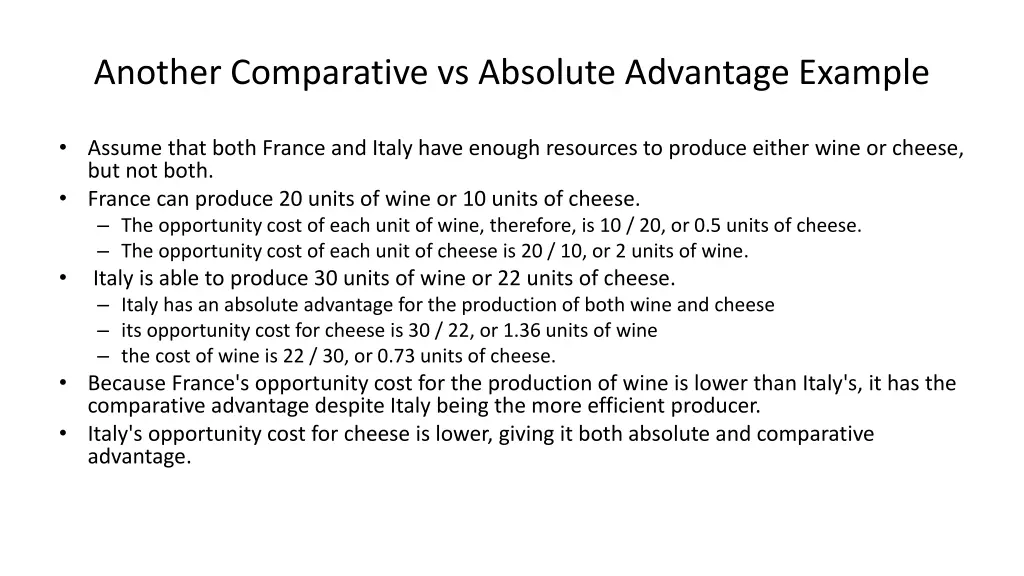 another comparative vs absolute advantage example