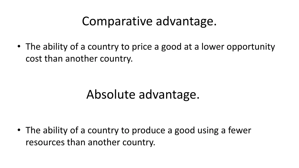 comparative advantage