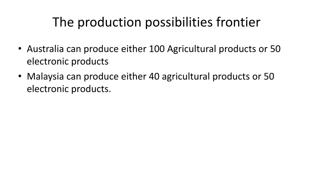 the production possibilities frontier