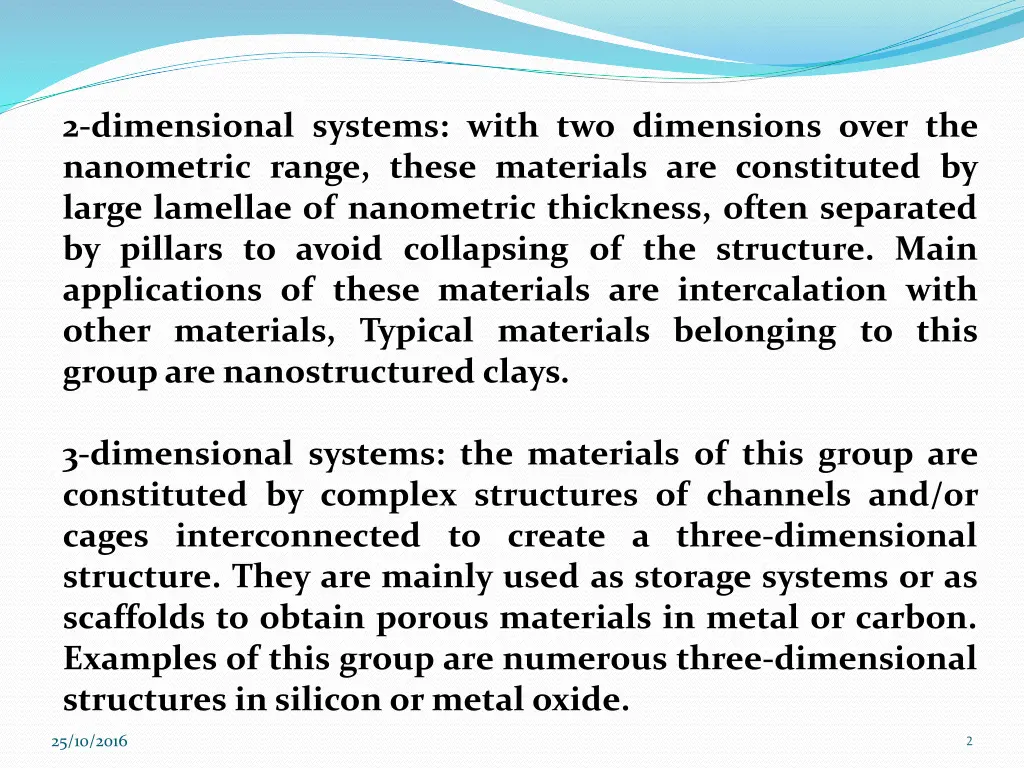 2 dimensional systems with two dimensions over