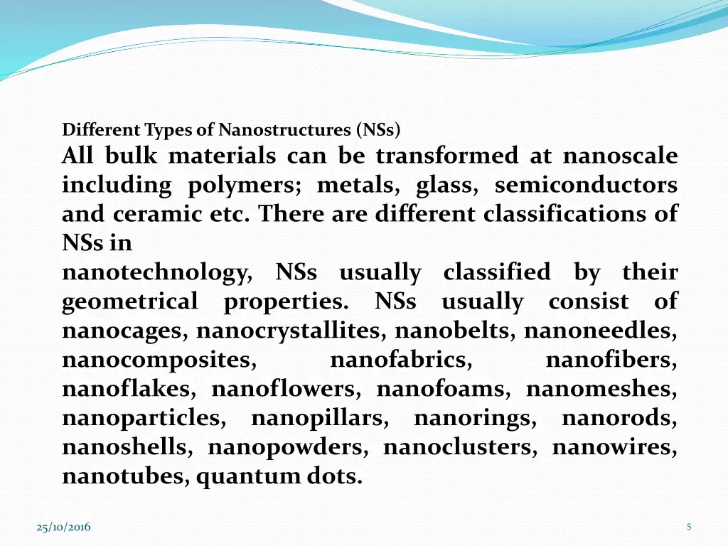 differenttypesof nanostructures nss all bulk