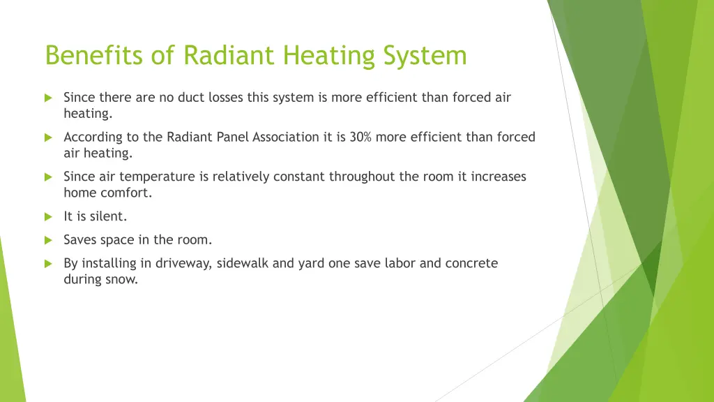 benefits of radiant heating system