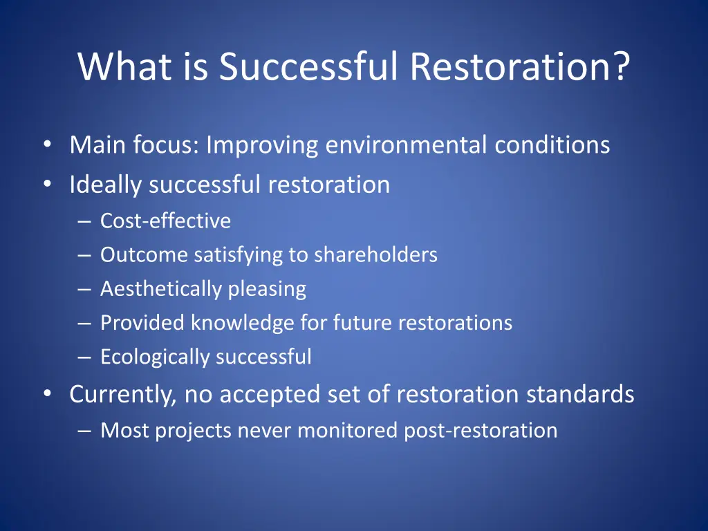 what is successful restoration