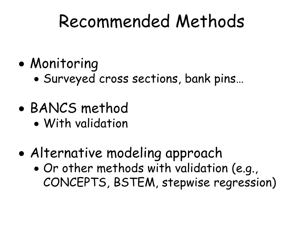 recommended methods